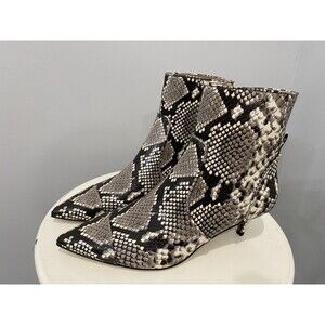 Michael Kors Women’s Kadence Snake Embossed Ankle Booties Size 8M Kitten Heel